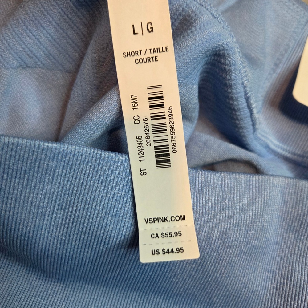 PINK Victoria's Secret Seamless Denim High-Waist Leggings Blue Large Short NWT - Picture 8 of 8